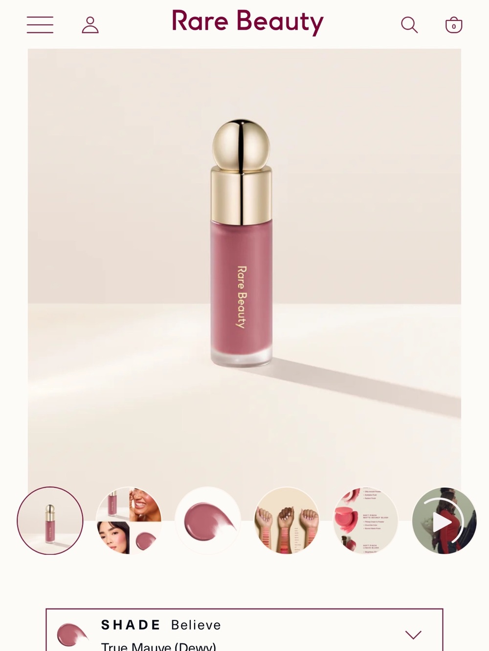 Rare Beauty Liquid Lip Color — True Mauve (Belive)